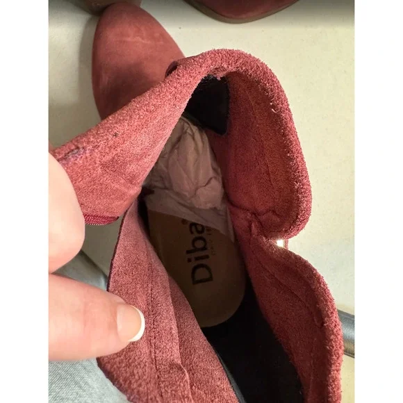 Diba Women’s Maroon Faux Suede Heeled Boots w/ Buckle Size 5 New - Picture 7 of 7